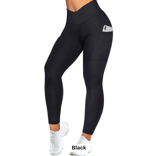 V Shaped Butt Lift gym yoga pants with pockets